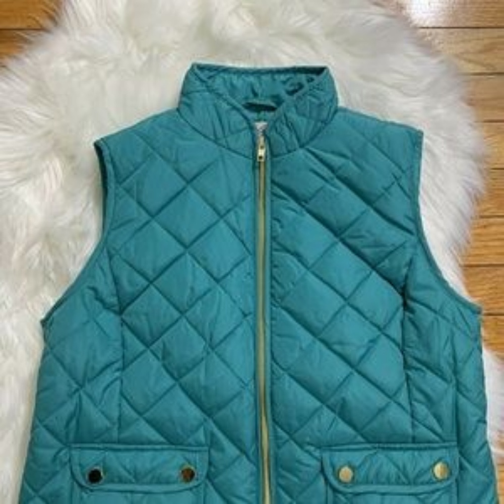 Women’s St Johns Bay Blue Puffer Vest Zippered - Picture 5 of 7